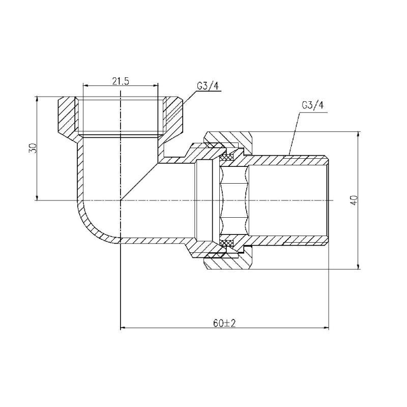 Сгон-американка угловой SD Forte SF191W20 3/4" (FRRS00008310) - фото 2