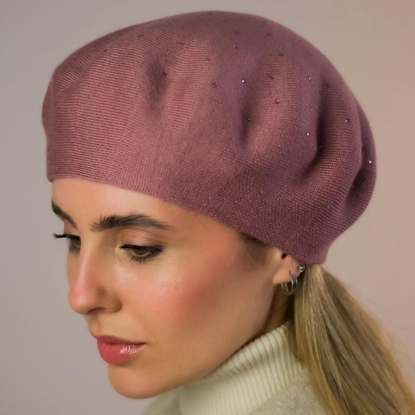 Берет женский двойной Lirus ФАЕР универсальный Пудровый (285985)