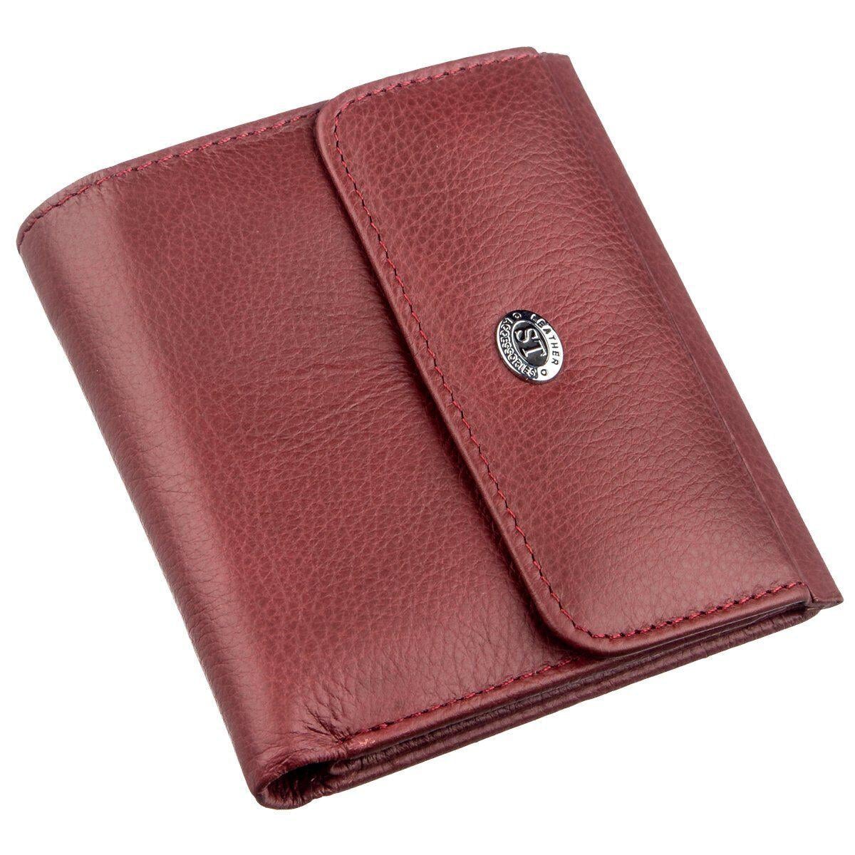 Кошелек ST Leather 18920 с монетницей из натуральной кожи Бордовый (168-136-18920)