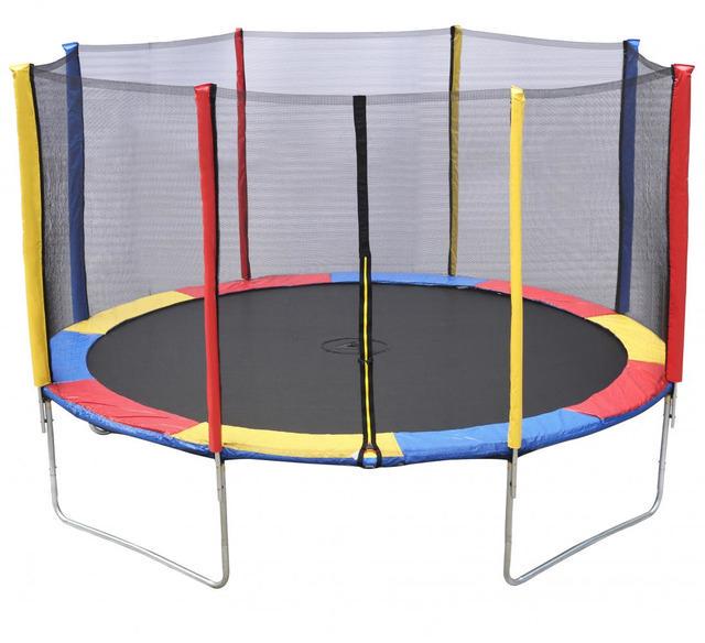 Батут Atleto з сіткою 404 см Різнокольоровий (21000141)