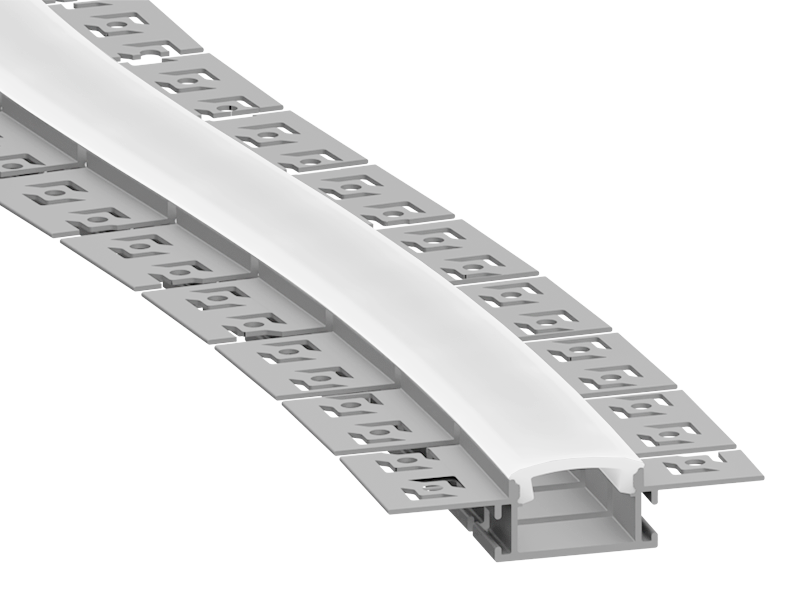 Профиль алюминиевый гибкий LEDUA АЛ-105 анодированный с рассеивателем для LED ленты для гипсокартона 3 м (8490)