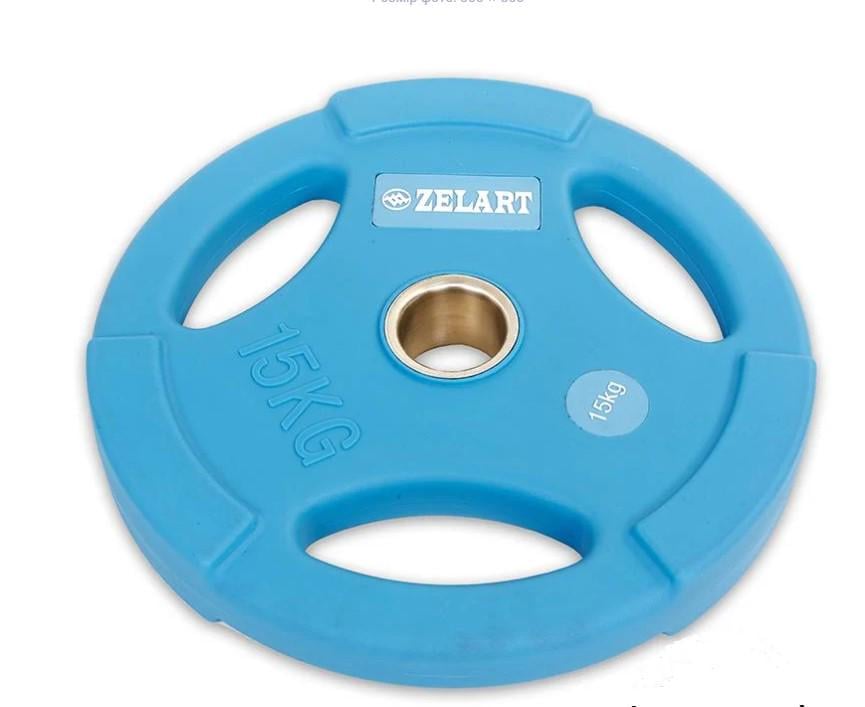 Диски поліуретанові TA-5336 15 кг 50 мм Синій (58363168)