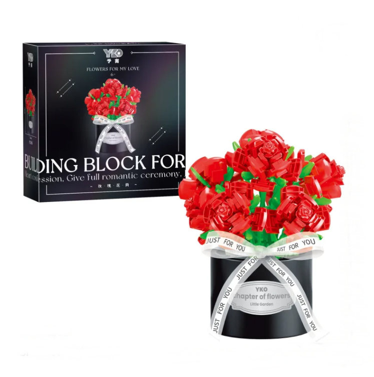 Конструктор Букет цветов Красные розы 431 деталь 13х14 см (P2365)