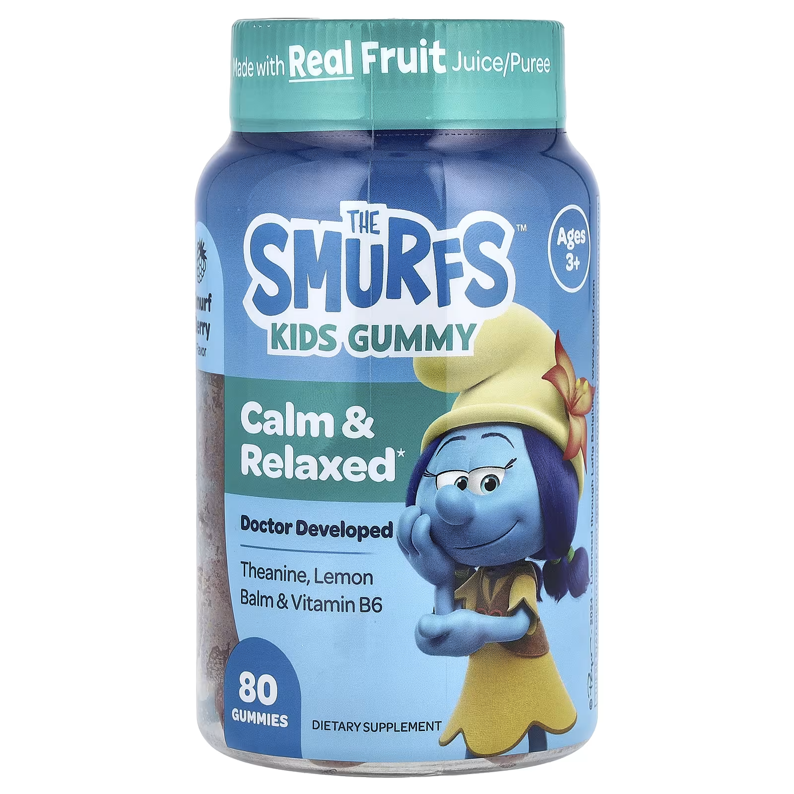 The Smurfs Kids Gummy Calm and Relaxed Smurf Berry для детей от 3 лет 80 жевательных таблеток