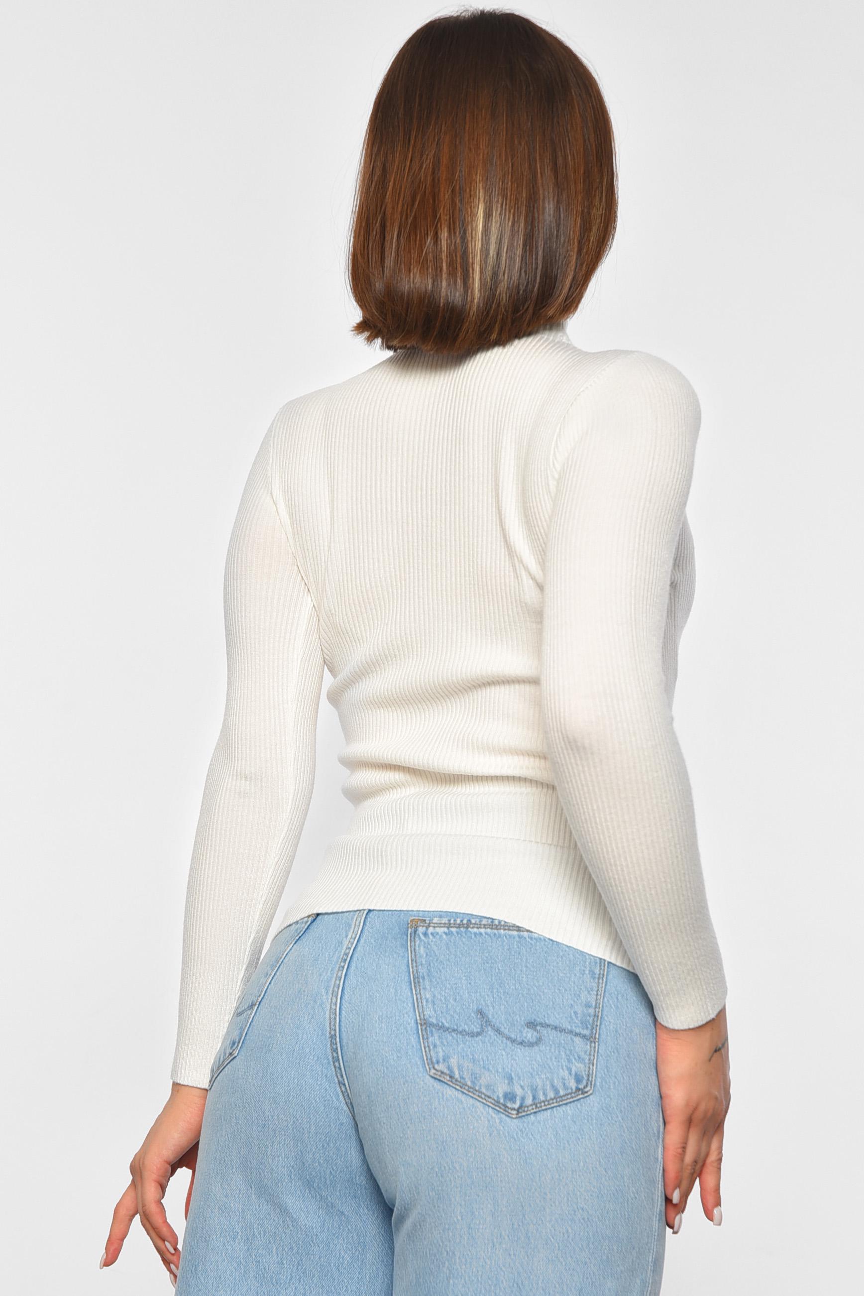 Гольф женский однотонный с замком S-M Белый (188268) - фото 3