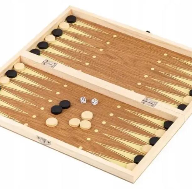 Шахматы деревянные 3в1 24 см (2104618373) - фото 5