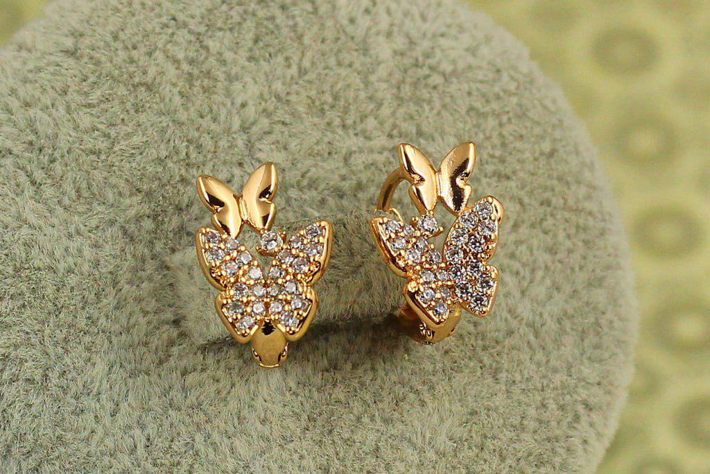 Серьги детские Xuping Jewelry Две бабочки 1,4 см Золотистая (29348110)