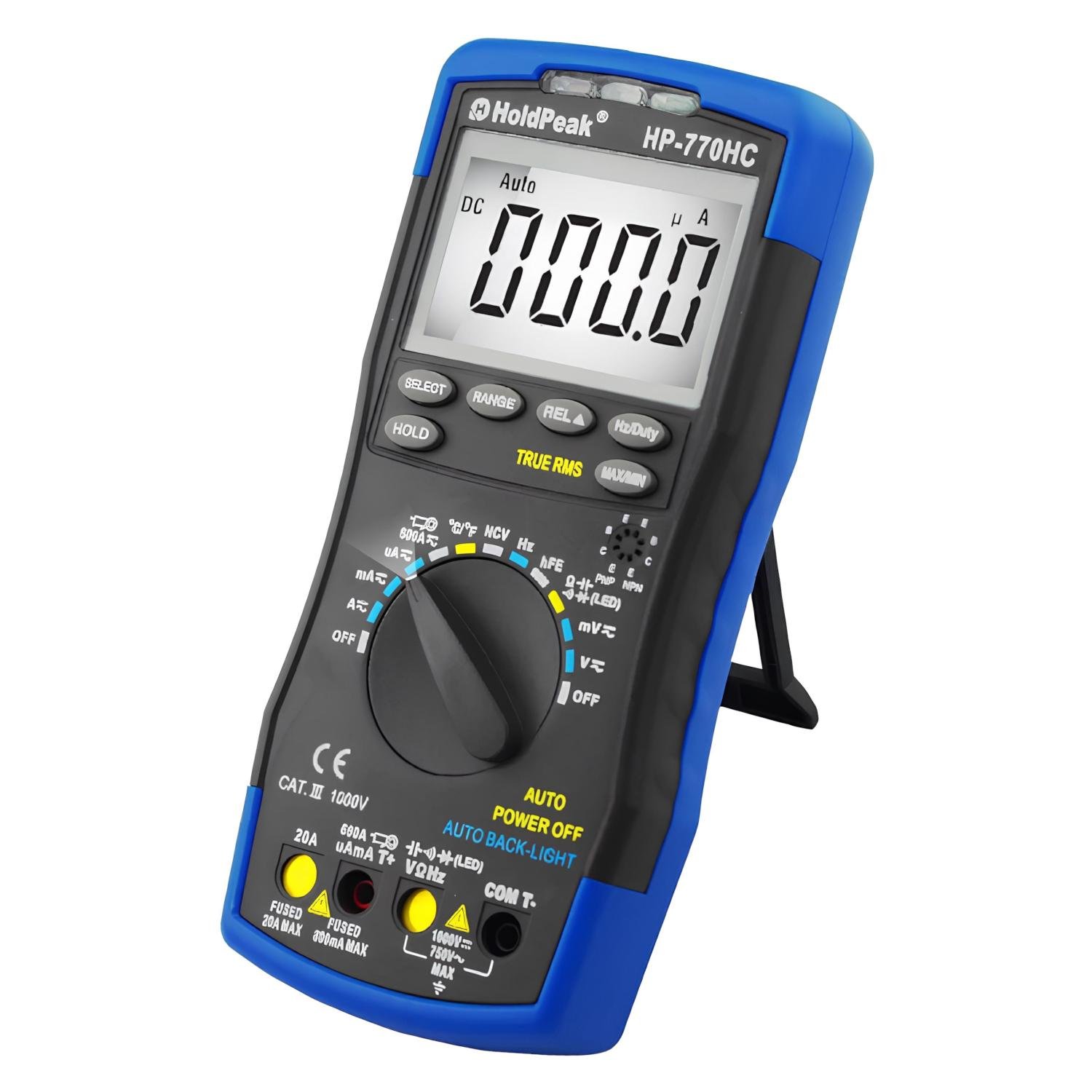 Мультиметр цифровий HoldPeak HP-770HC TrueRMS 6000 відліків 1000 В 20А AC/DC 60МОм 100 мФ 1000°C 10МГц NCV - фото 7 Мультиметр цифровий HoldPeak HP-770HC TrueRMS 6000 відліків 1000 В 20А AC/DC 60МОм 100 мФ 1000°C 10МГц NCV - фото 7