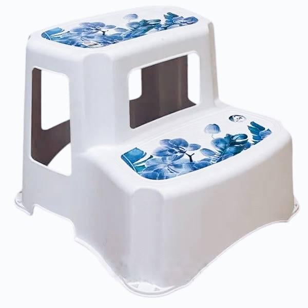 Табурет на 2 ступеньки Орхидеи Белый Табурет на 2 ступеньки Орхидеи Белый