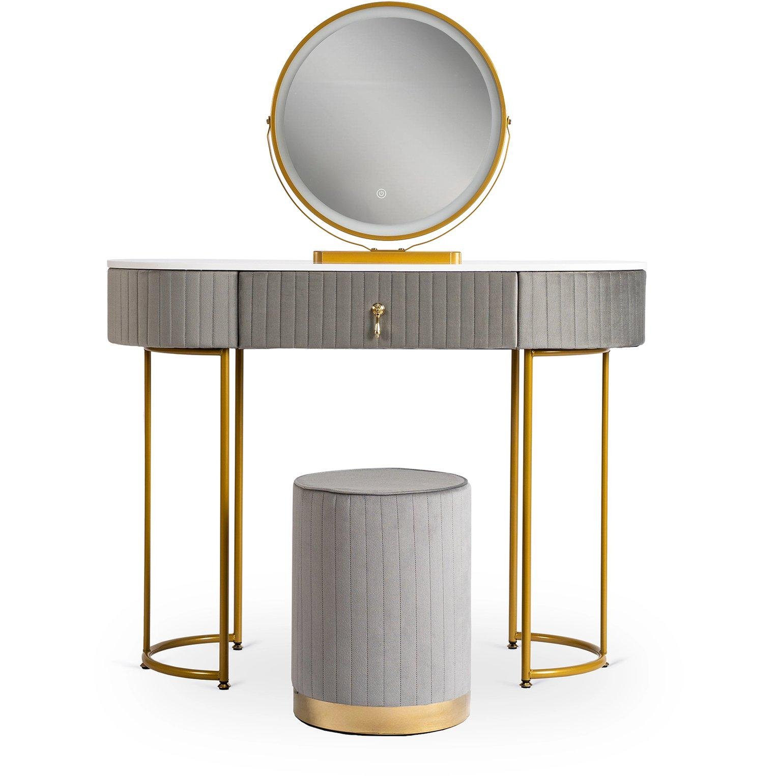 Туалетный стол c пуфом Mebel Elit SARAH Marmur Серый (ME.SARAH/P/ZL/B) - фото 5