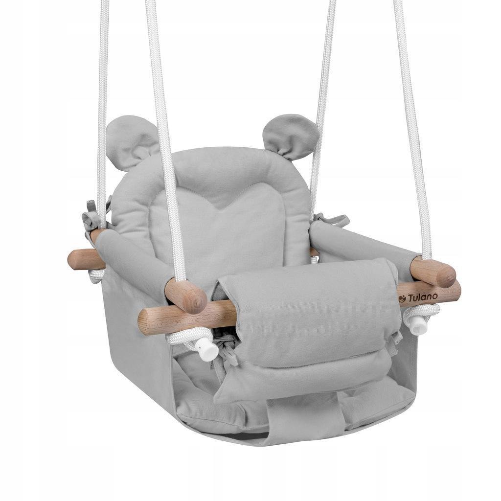 Качели детские подвесные Tulano Hop 30 2 подушки/веревки с карабинами Серый (26321708)