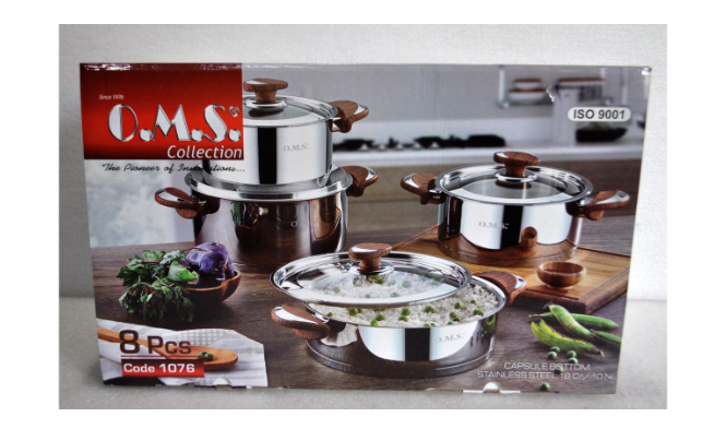 Набір каструль із сотейником OMS із нержавіючої сталі 8 предметів (1076-8) - фото 9 Набір каструль із сотейником OMS із нержавіючої сталі 8 предметів (1076-8) - фото 9