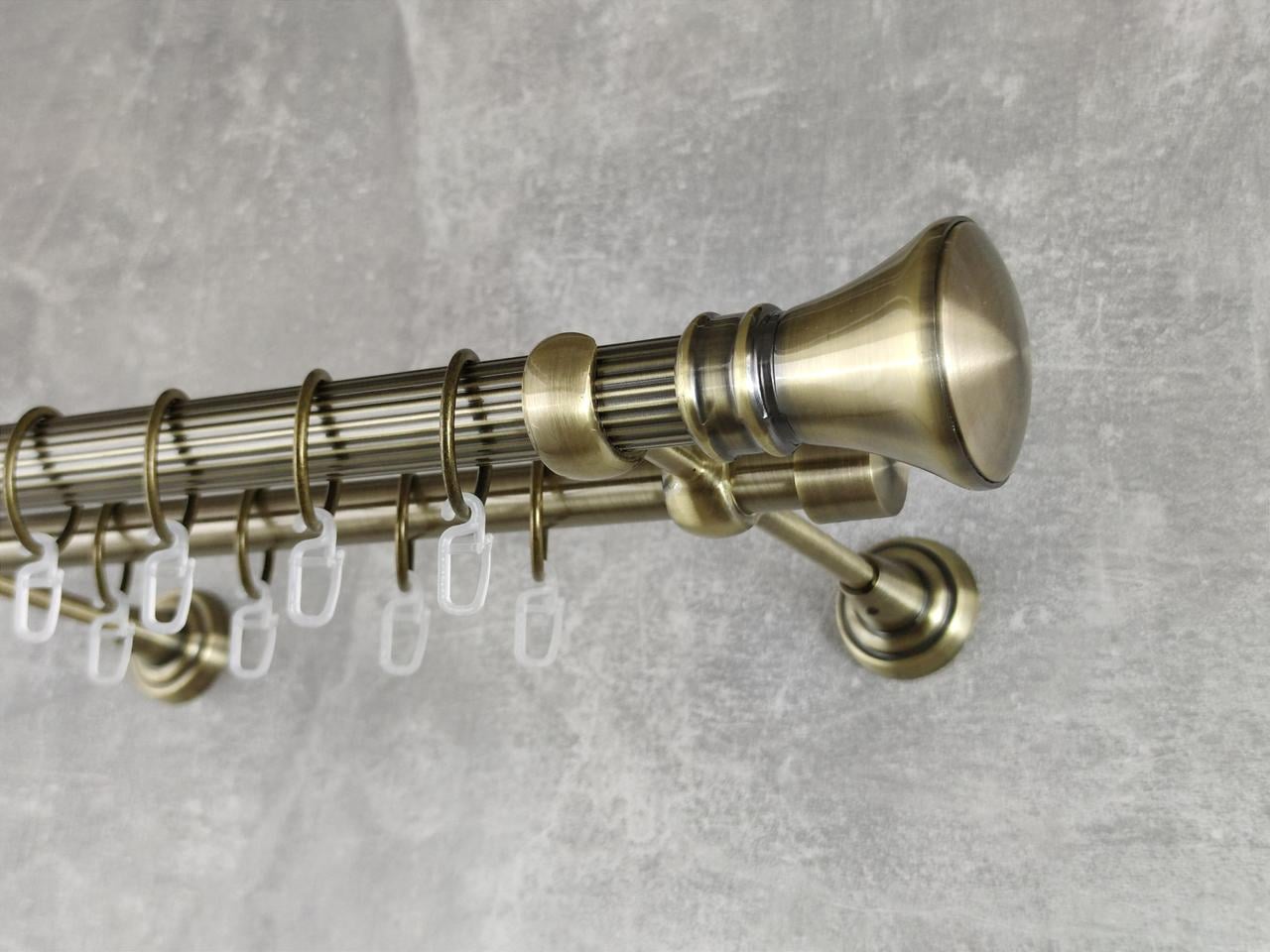 Карниз MStyle металлический для штор двухрядный Люксор 25/19 мм рифленый 400 см Антик (5012662)