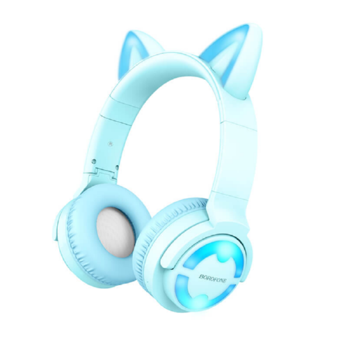 Навушники Bluetooth BOROFONE Cat ear BO15 BT5.0 250 мАч blue Навушники Bluetooth BOROFONE Cat ear BO15 BT5.0 250 мАч blue