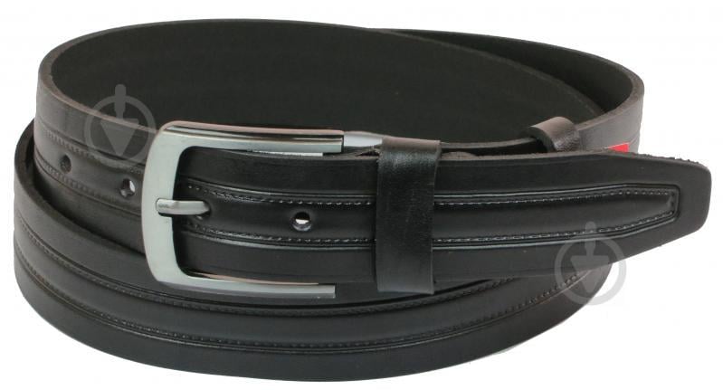 Кожаный ремень Skipper 110-130 x 4 см Черный (1080-40)