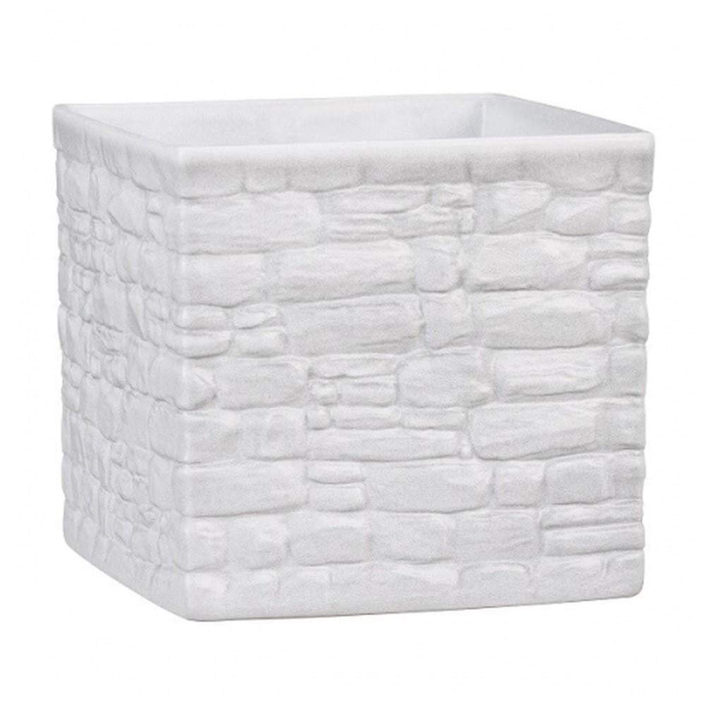 Кашпо Scheurich Stone Look 18 см Білий (63425) - фото 1 Кашпо Scheurich Stone Look 18 см Білий (63425) - фото 1