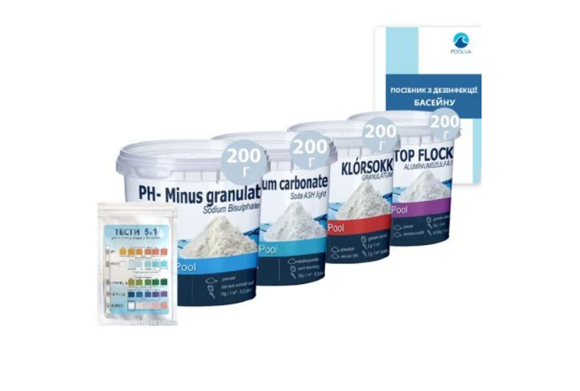 Набор комплексный для корректировки баланса воды InPool Аква Аптечка 1-5 м3 (132-9-80510) Набор комплексный для корректировки баланса воды InPool Аква Аптечка 1-5 м3 (132-9-80510)