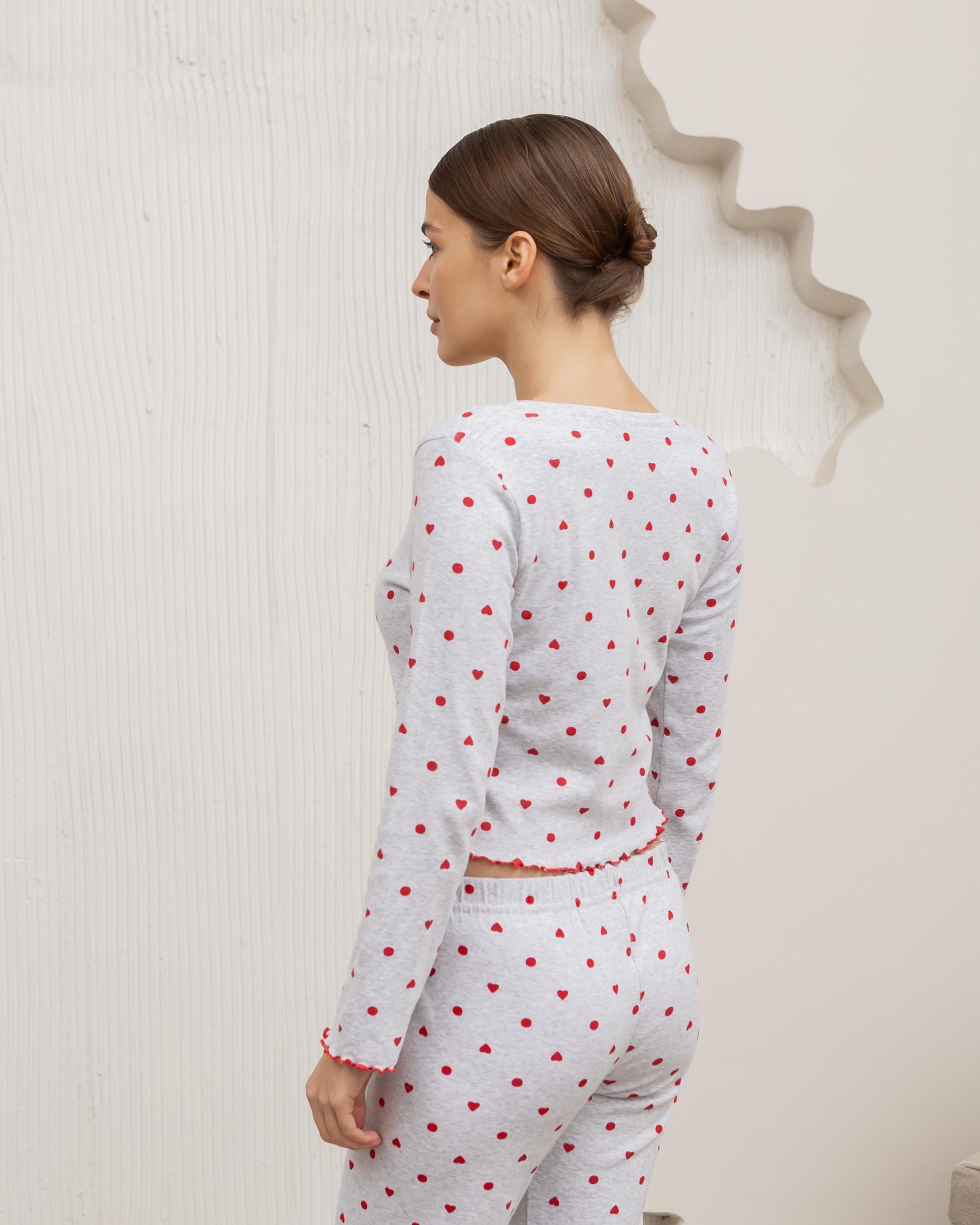 Пижама со штанами женская Nicoletta Сердечки Серый (Nic-47026) - фото 7 Пижама со штанами женская Nicoletta Сердечки Серый (Nic-47026) - фото 7