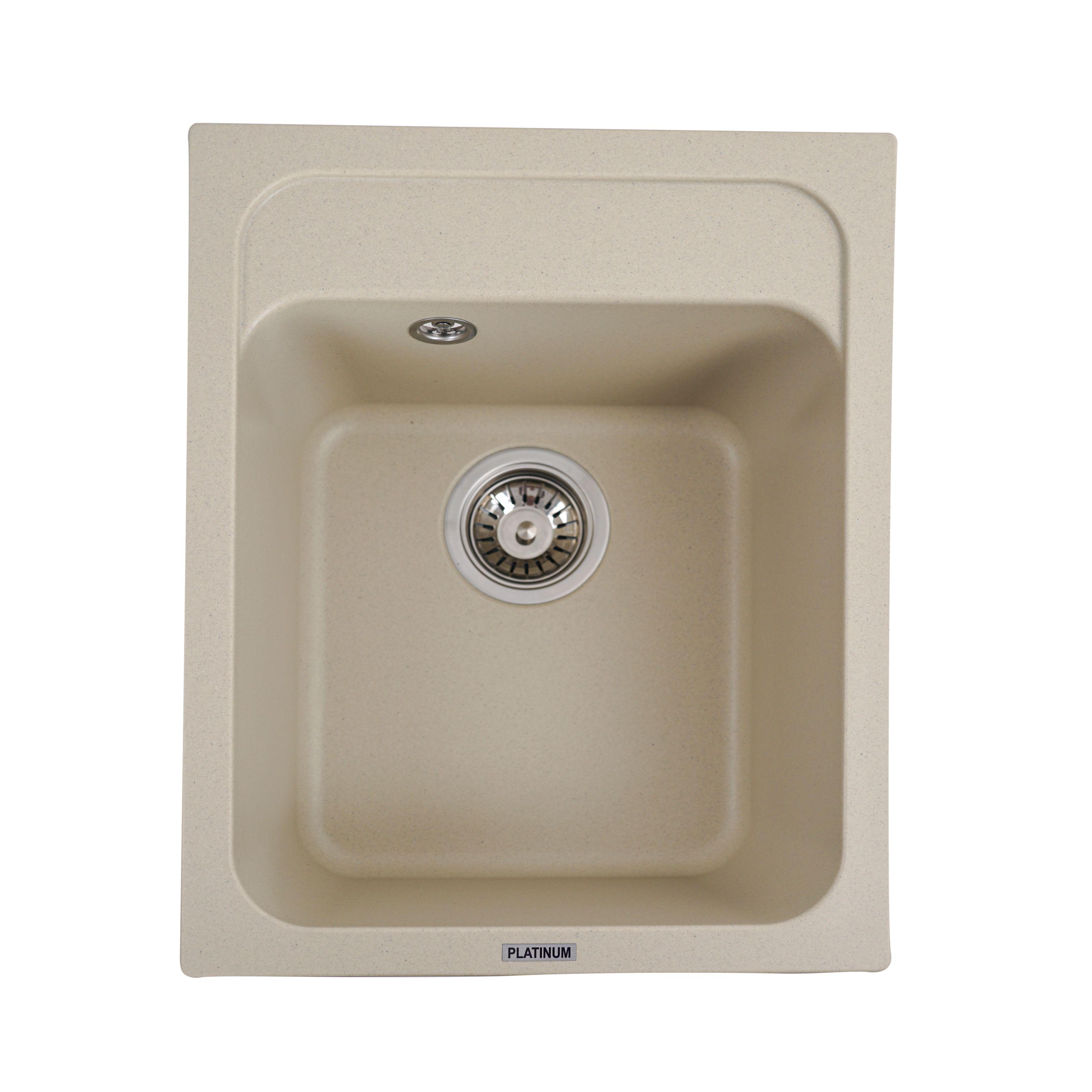 Мийка кухонна Platinum PLS-A27528 гранітна прямокутна 400x500 мм Бежевий (151090) Мийка кухонна Platinum PLS-A27528 гранітна прямокутна 400x500 мм Бежевий (151090)