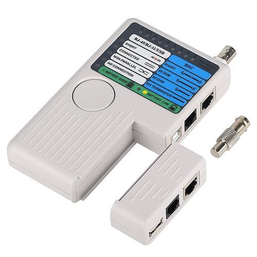 Тестер сети RJ45 BNC RJ11 USB C1047 подробный анализ Белый (4019)