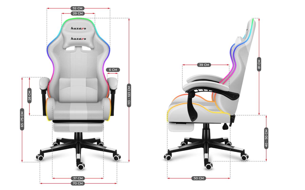 Крісло комп'ютерне Huzaro Force 4.7 RGB White (Force 4.7 RGB White) - фото 10