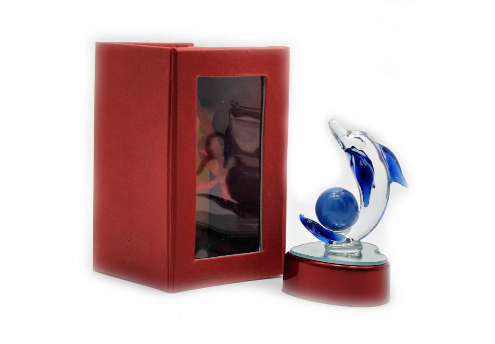 Статуетка дельфін кришталевий з підсвічуванням 11х6,5х6 см