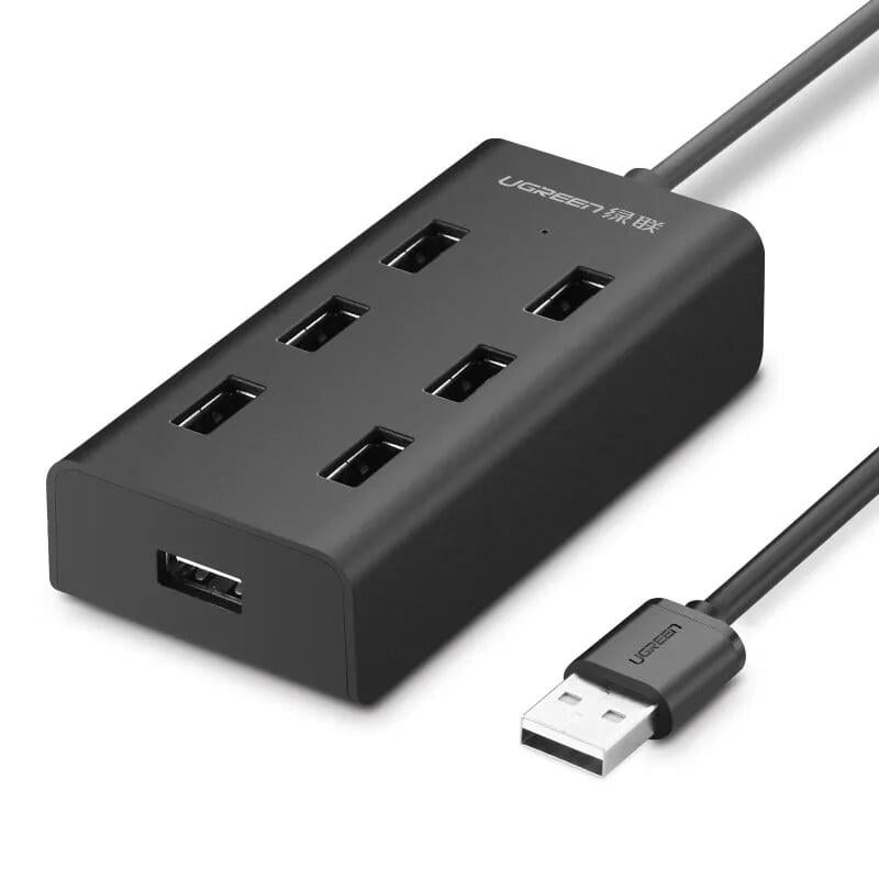 Хаб концентратор USB hub Ugreen CR130 на 7 портов USB 2.0 Черный (1187) - фото 3