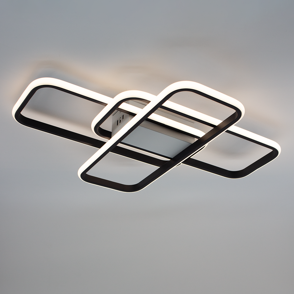 Люстра светодиодная смарт SVEN 3SQ 90 Вт 635x478x75 мм Черно-белый Люстра светодиодная смарт SVEN 3SQ 90 Вт 635x478x75 мм Черно-белый