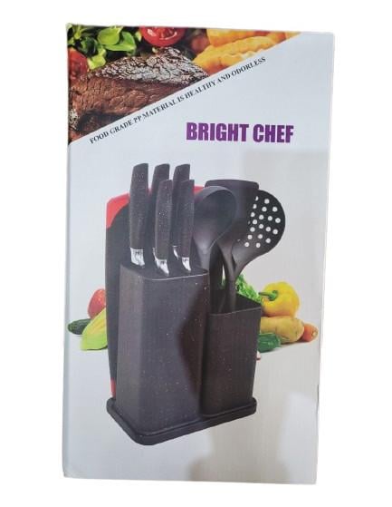 Набір ножів KS-62 Bright Chef з підставкою Чорний (1868756060) - фото 4 Набір ножів KS-62 Bright Chef з підставкою Чорний (1868756060) - фото 4