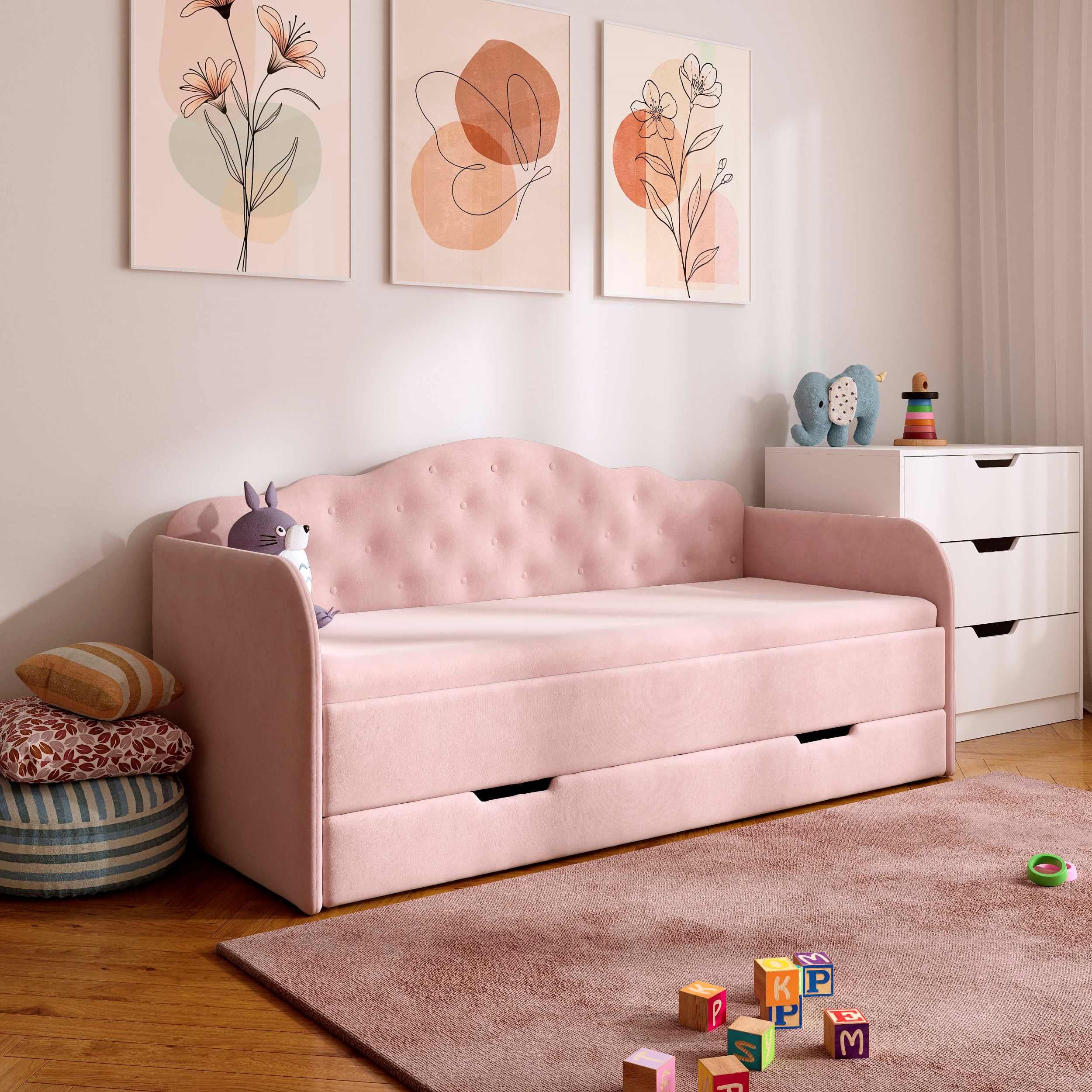 Кровать с ящиком MELISA 1970x970x920 мм Розовый Кровать с ящиком MELISA 1970x970x920 мм Розовый