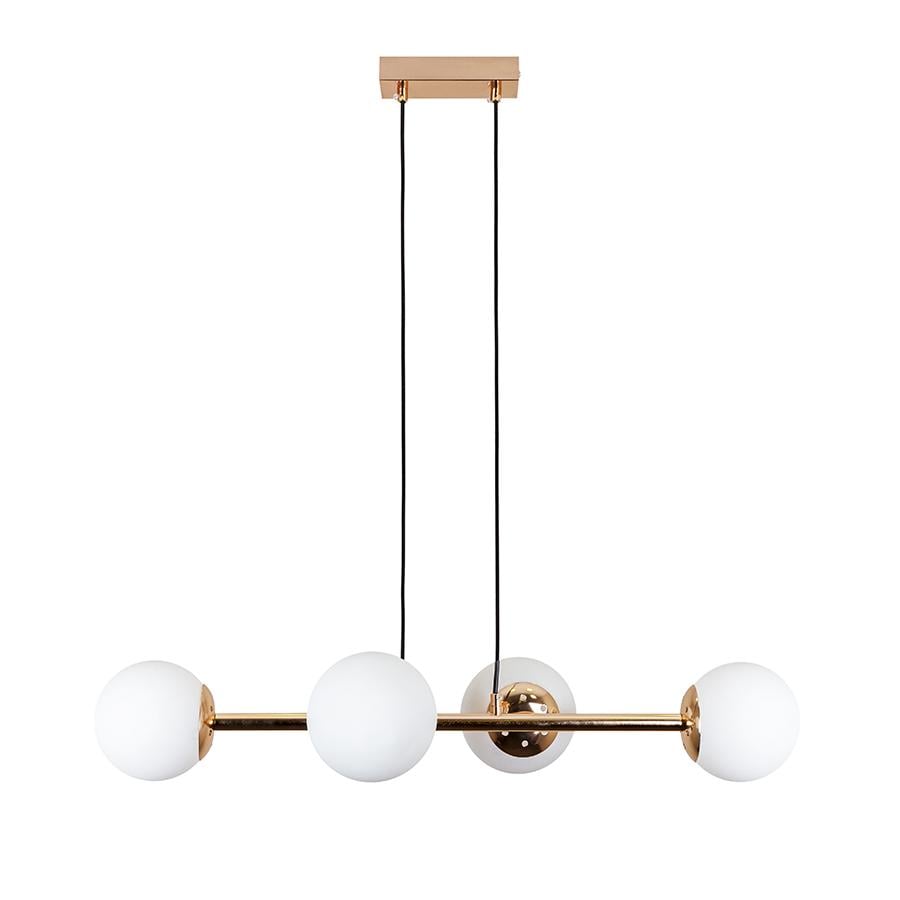 Люстра металлическая Levistella 7529909-4 GOLD/WH с 4 стеклянными плафонами под лампы Е27 (106-16-LVS4788)