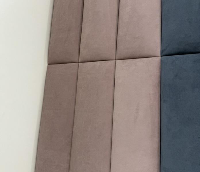 Стінова панель самоклеюча м'яка Soft Pan велюр 15x90х3,7 см матовий Пудровий (159002) - фото 11