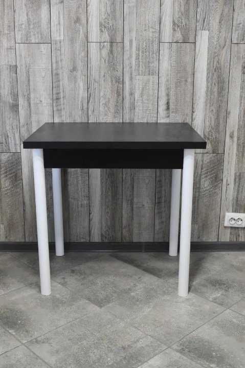 Обідній стіл Оскар розкладний 60х80/80х120х75 см Чорний/Білий (28374298)