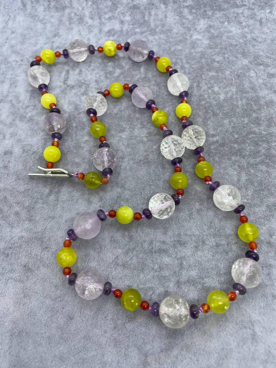 Бусы аметист 70 см Разноцветный (9797)