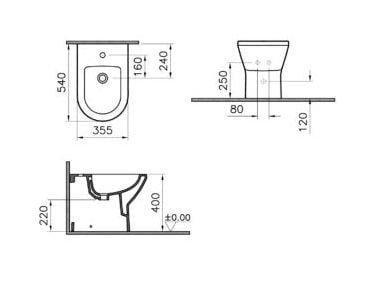 Биде напольное VitrA Integra (88-7039B003-7200) - фото 2 Биде напольное VitrA Integra (88-7039B003-7200) - фото 2