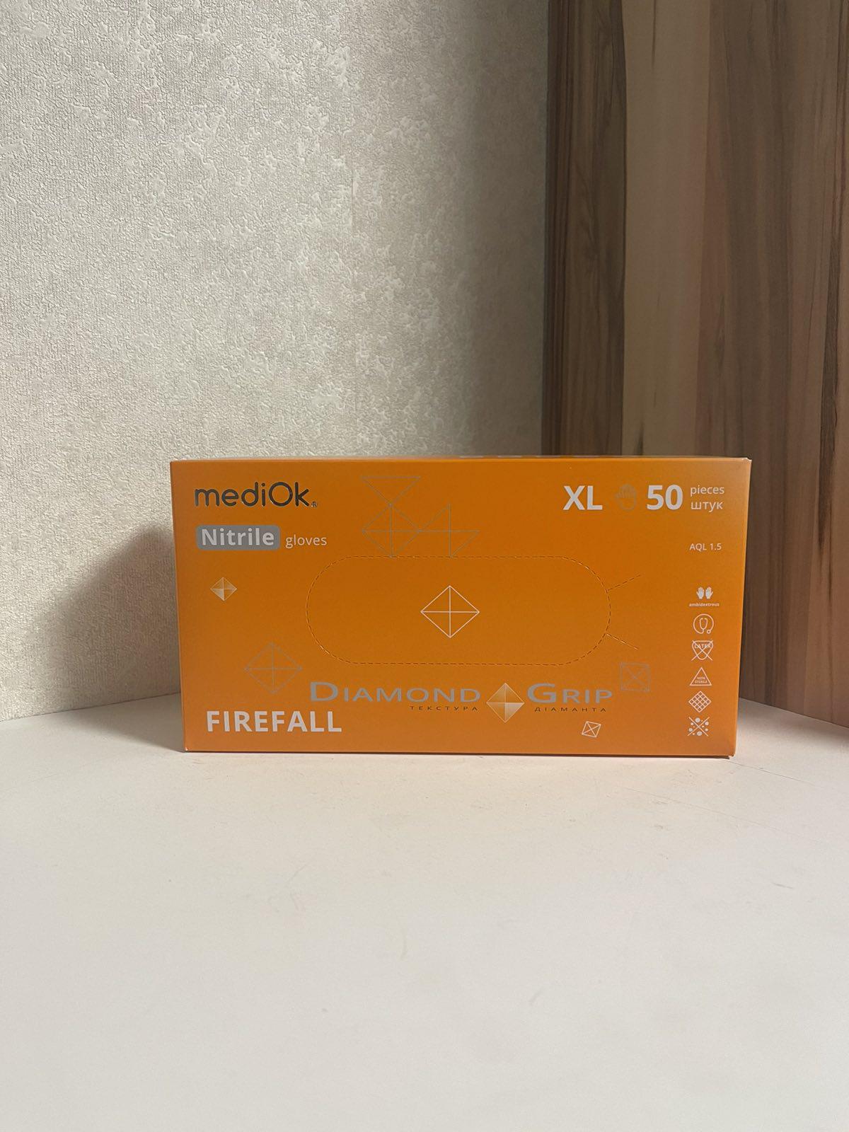 Рукавички нітрилові Mediok GRIP підвищеної міцності неопудрені 8,6 г XL 25 пар Orange (29753311)