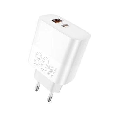 Зарядний пристрій WUW-C208 30W PD PD USB-C USB QC3.0 18W Білий