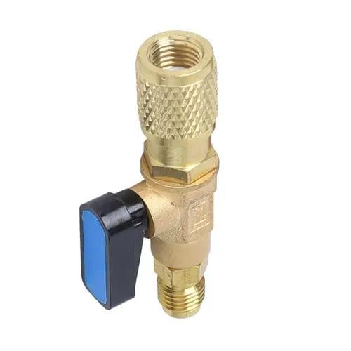 Кран прямой латунный 1/4" SAE для заправки фреоном R22 (27457073)