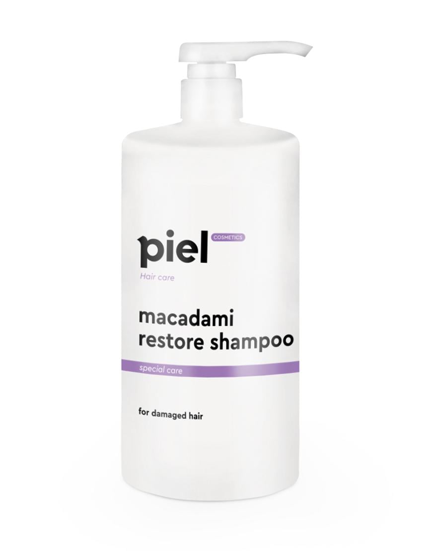 Шампунь відновлювальний для пошкодженого волосся унісекс Macadami Restore Shampoo PIEL COSMETICS 1000 мл Шампунь відновлювальний для пошкодженого волосся унісекс Macadami Restore Shampoo PIEL COSMETICS 1000 мл