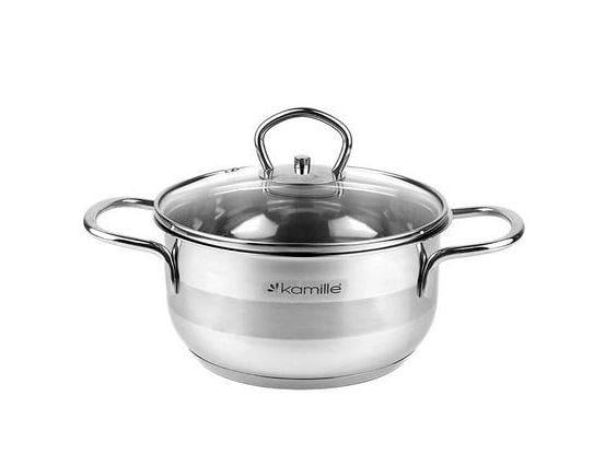 Кастрюля с крышкой Kamille KM-5412 2 л Нержавеющая сталь (14381926)