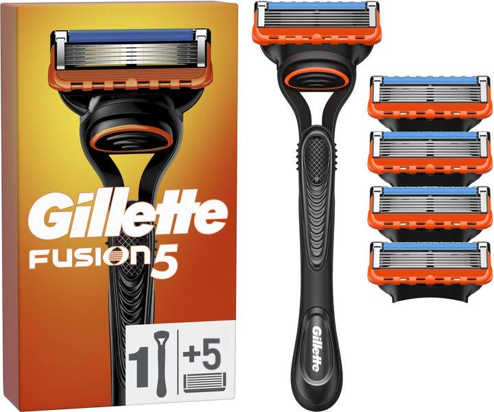 Станок для бритья мужской GILLETTE Fusion5 и 5 сменных картриджей Черный Станок для бритья мужской GILLETTE Fusion5 и 5 сменных картриджей Черный