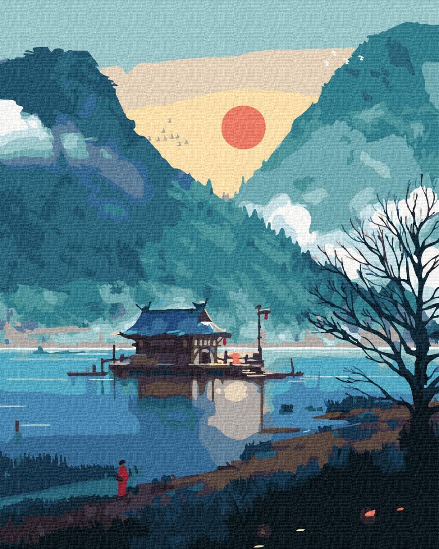 Картина за номерами Brushme Будинок на гірському озері 40х50 см (G553)