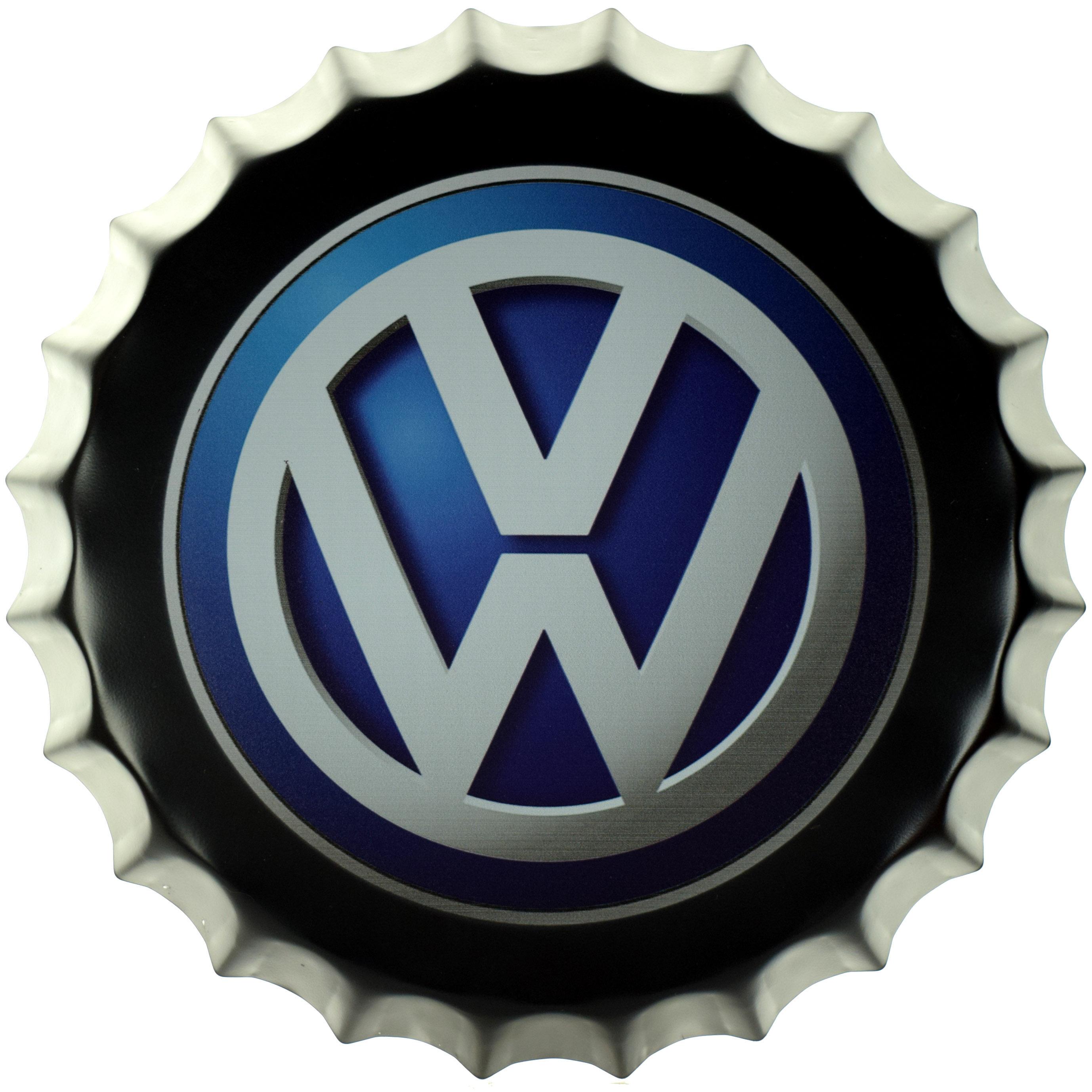 Табличка металлическая Volkswagen Logo крышка 35 см