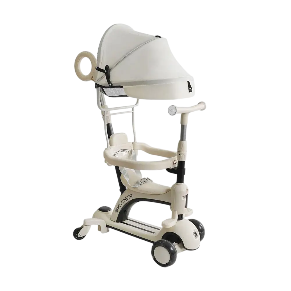 Самокат-биговел детский Skyper LF-04478 5в1 из металла и пластика с сиденьем складной Белый (150-7-189306)