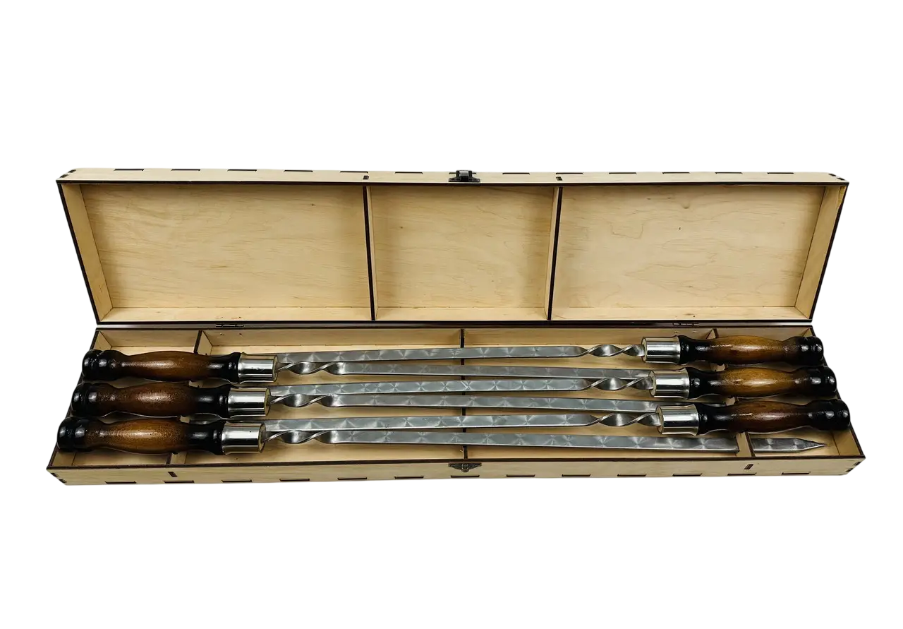 Набор шампуров GrillMaster Вуд-премиум NB-3001-P нержавеющая сталь 3 мм 6 шт. (10-164-NB-3001-P)