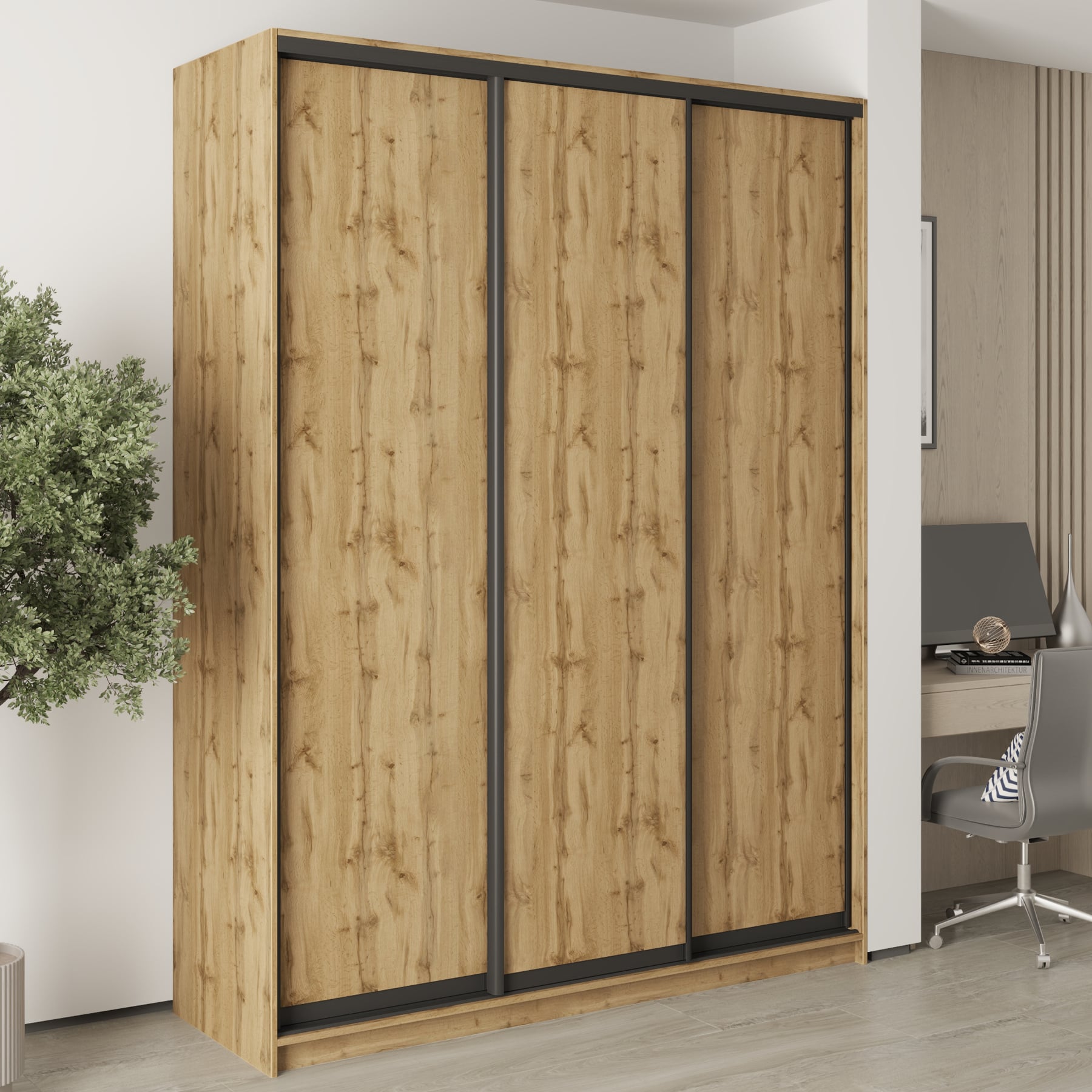 Шкаф-купе трехдверный Mebel Star Стандарт BG MBS-8646 180х60х240 см Дуб тахо (1008057) Шкаф-купе трехдверный Mebel Star Стандарт BG MBS-8646 180х60х240 см Дуб тахо (1008057)