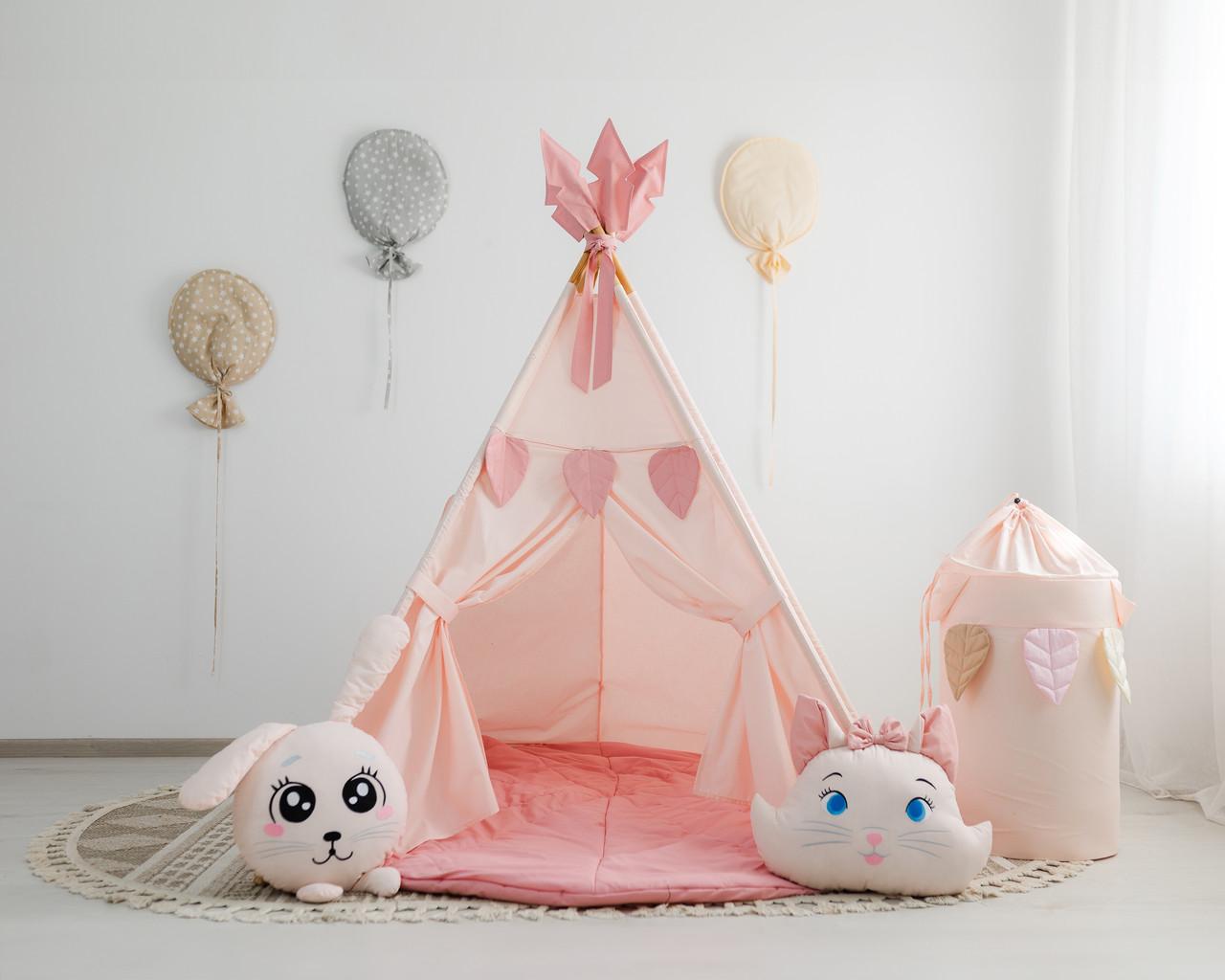 Вігвам для дітей Пухнасті друзі Пудровий - фото 3 Вігвам для дітей Пухнасті друзі Пудровий - фото 3