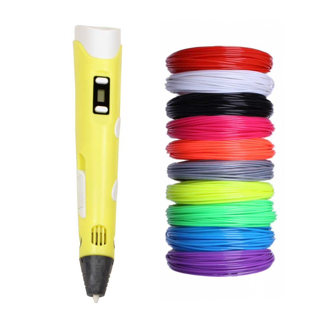 3D-ручка для малювання 3D пластик 100 м Жовтий (502081)