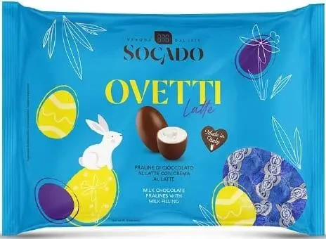 Конфеты Socado Ovetti Latte шоколадные яйца 1 кг