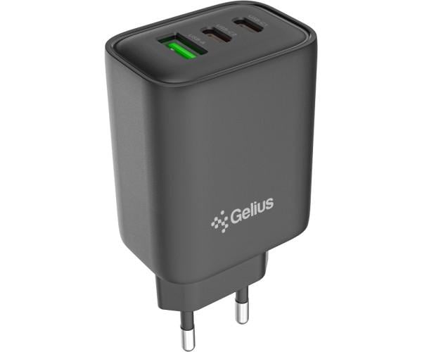 Зарядний пристрій мережевий Gelius Power Pulse GP-HC057 65W USB та 2 Type-C Black (0100000096524)